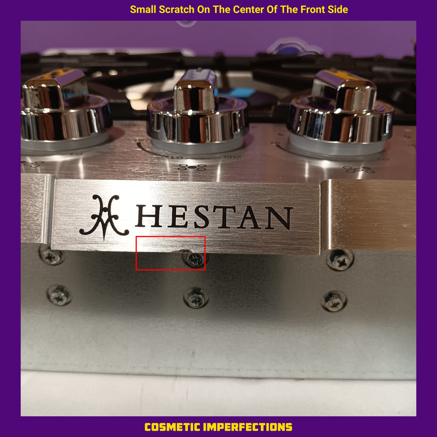 Hestan 30 Inch Gas Cooktop with 5 Sealed Burners, Heavy-Duty Cast-Iron Continuous Grates, Simmer Flame, Electronic Ignition/Reignition System, and Backlit Knobs KGC30 - Scratch & Dent (Minor)