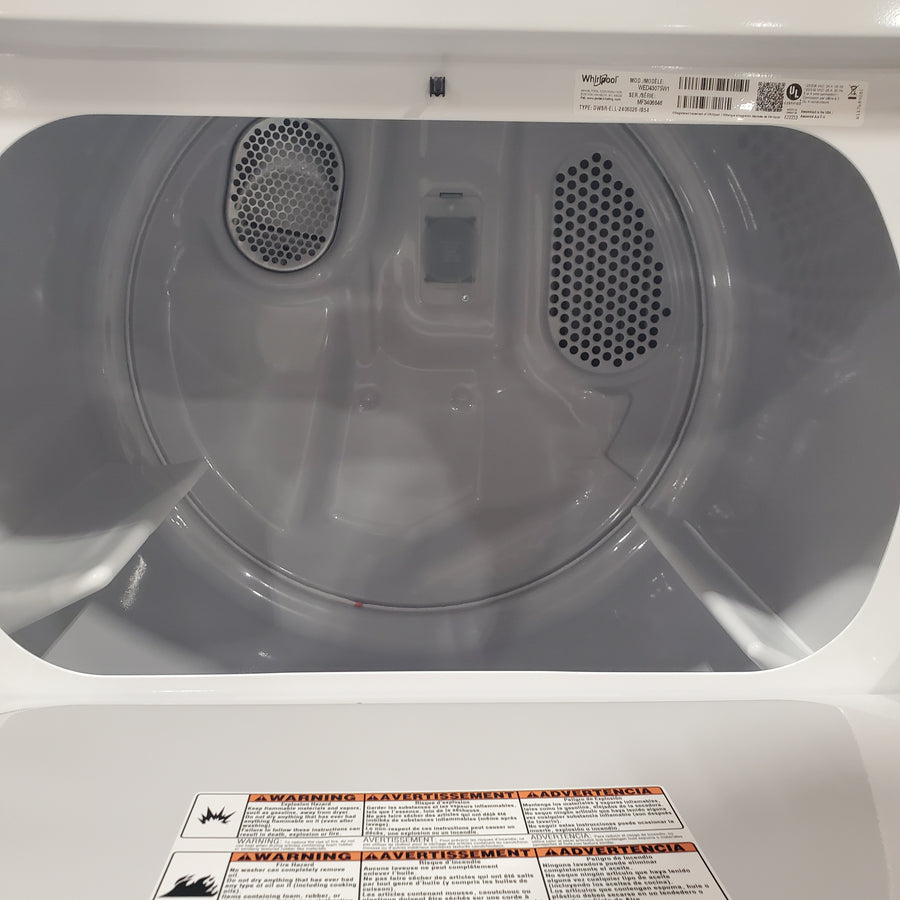 Whirlpool 7.0 cu. ft. Electric Dryer with Adaptive Dry and Wrinkle Shield™ Option WED4307SW - Scratch & Dent (Minor)