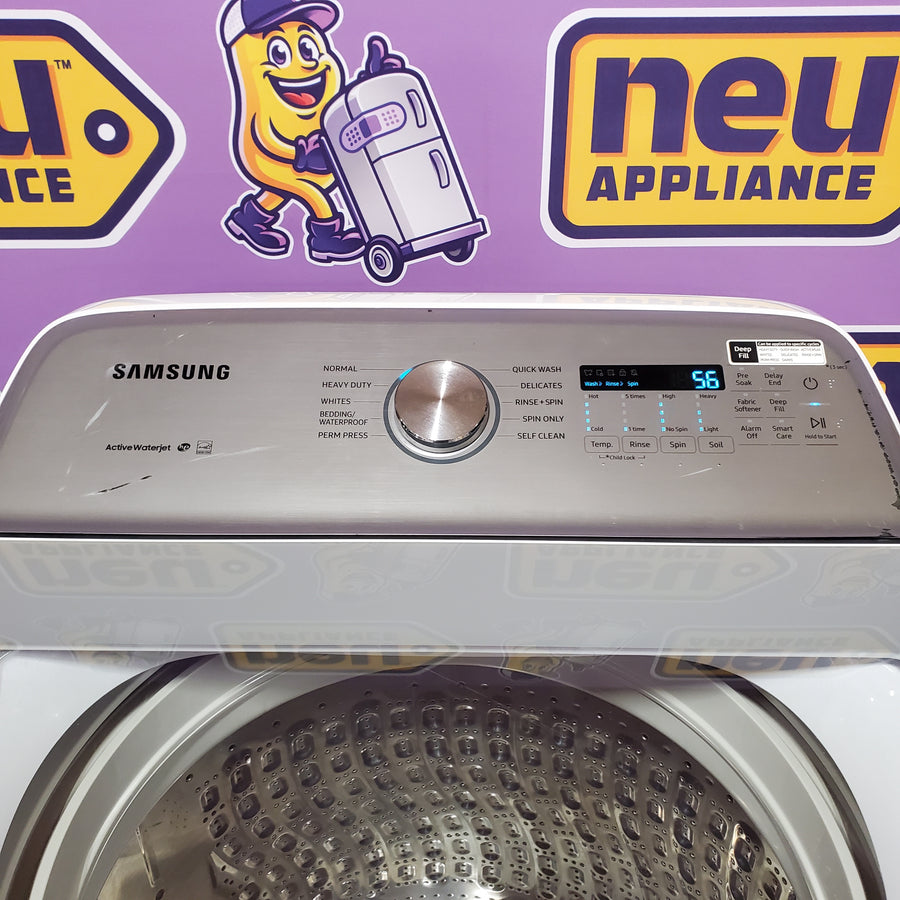 Samsung High Efficiency Large 4.9-cu ft Top-Load Washer in White WA49B5205AW - Certified Refurbished