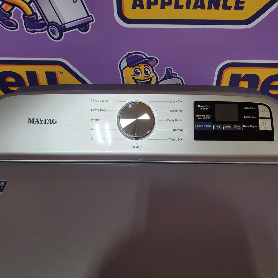 Maytag 7.4 cu. ft. vented Front Load Electric Dryer in Classic Silver with Extra Power MED6205RR - Open Box
