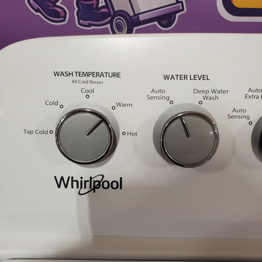 Whirlpool White Top Load 3.8 Cu. Ft. Washer with Late Lid Lock WTW4655JW2 - Certified Refurbished and Whirlpool 7.0 cu. ft. Electric Dryer with Auto-Moisture Sensing WED4850HW - Certified Refurbished