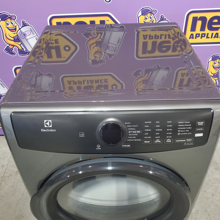 Electrolux 8-cu ft Stackable Vented Electric Dryer with Steam Cycle in Titanium ELFE7437AT - Scratch & Dent (Minor)