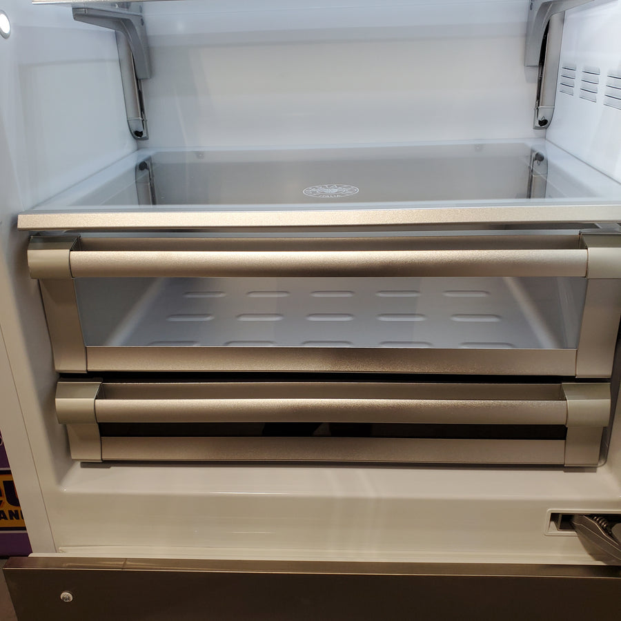 Bertazzoni Built-In Bottom Freezer Refrigerator with 19.6 Cu. Ft. Total Capacity, Touch-Controls, Lateral Airflow System, and Ice Maker REF36BMBIXRT - Scratch & Dent (Major)