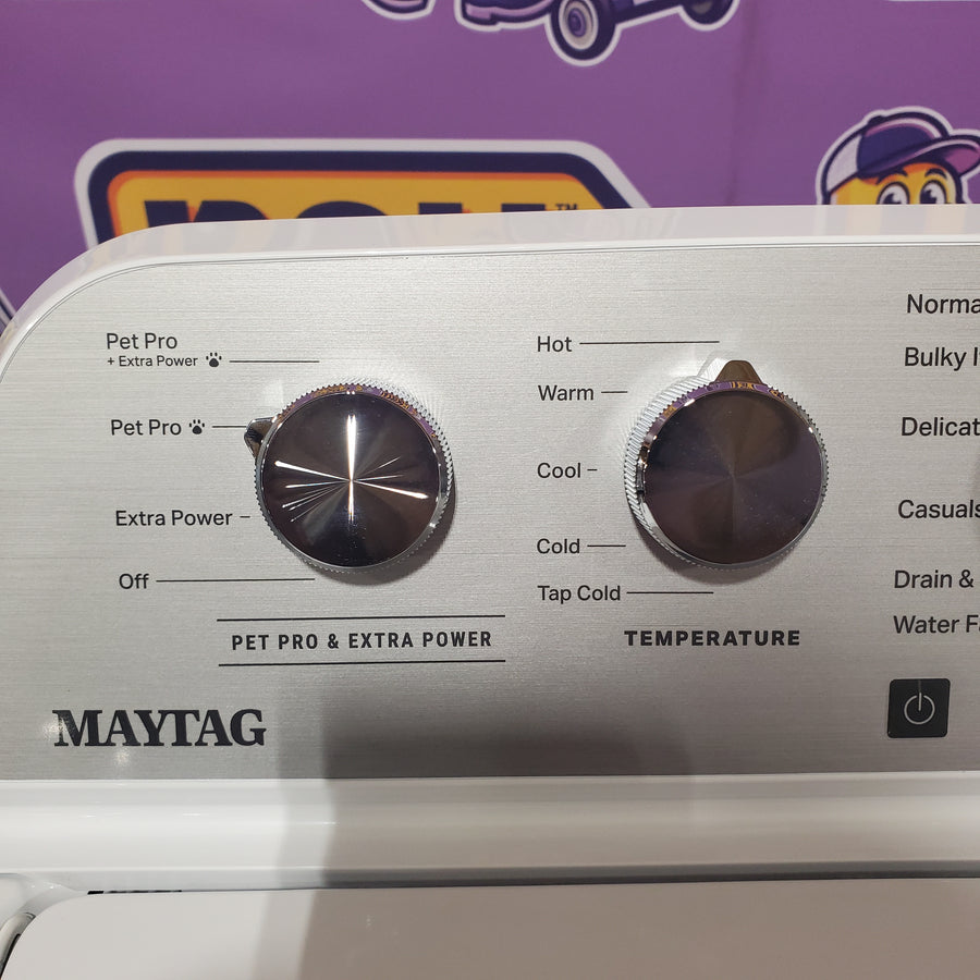 Maytag 4.7 cu. ft. Top Load Washer with Agitator, Pet Pro Option and Extra Power in White MTW5605RW - Scratch & Dent (Minor)
