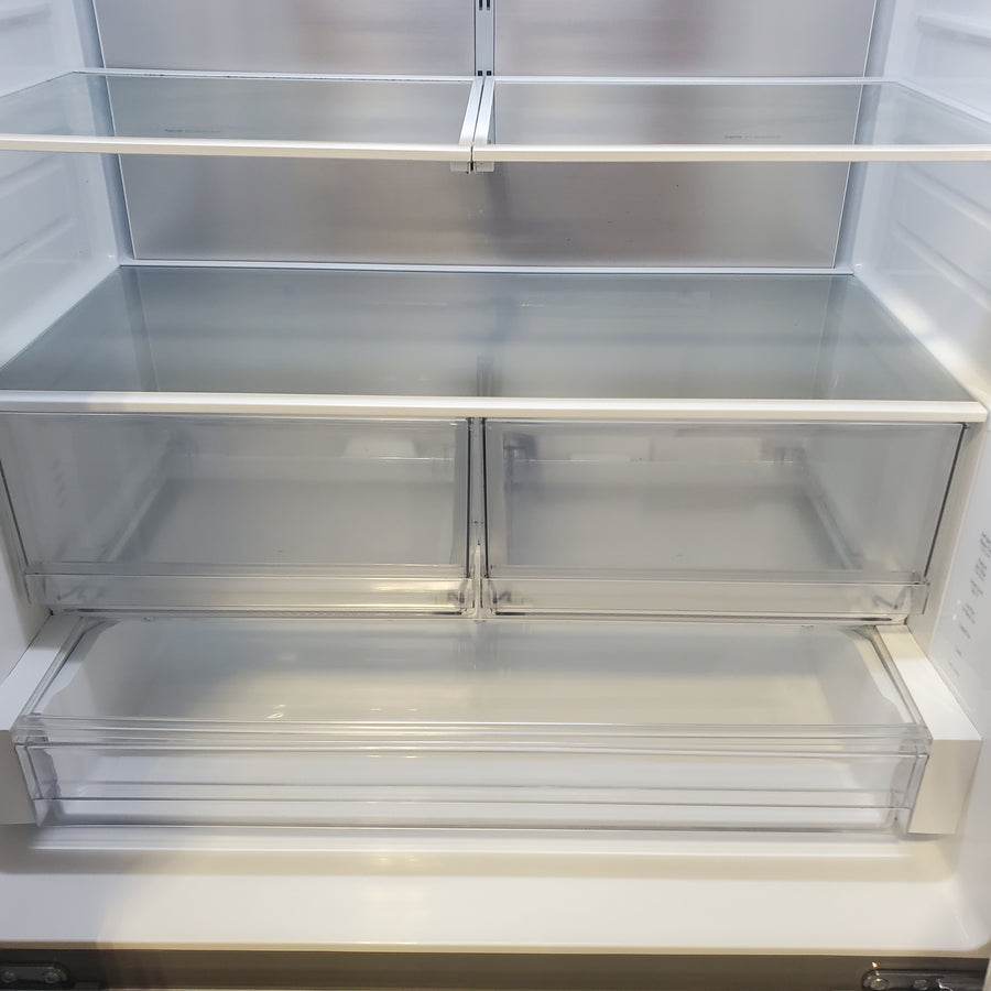 LG 26 cu ft ENERGY STAR Counter-Depth Smart French Door Refrigerator in Fingerprint Resistant Stainless Steel with Dual Ice Maker LRFXC2606S - Scratch & Dent (Moderate)