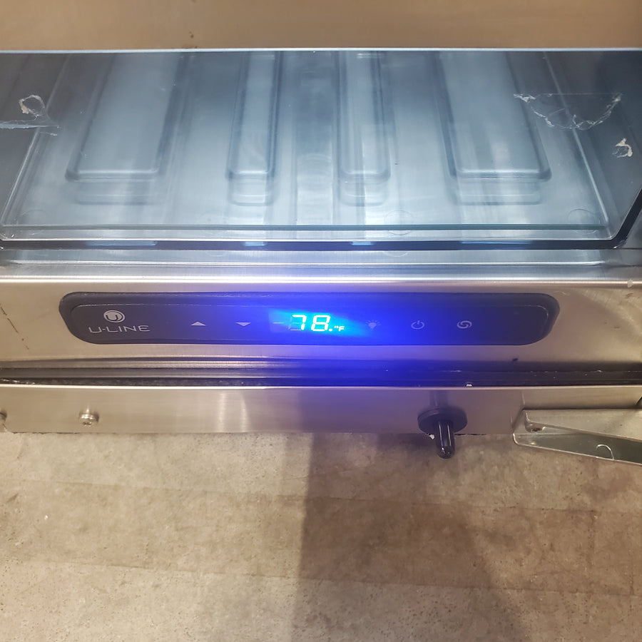 U-Line 5 Class 72-Can Beverage Cooler in Stainless Steel UHRE515-SG01A - Scratch & Dent (Moderate)