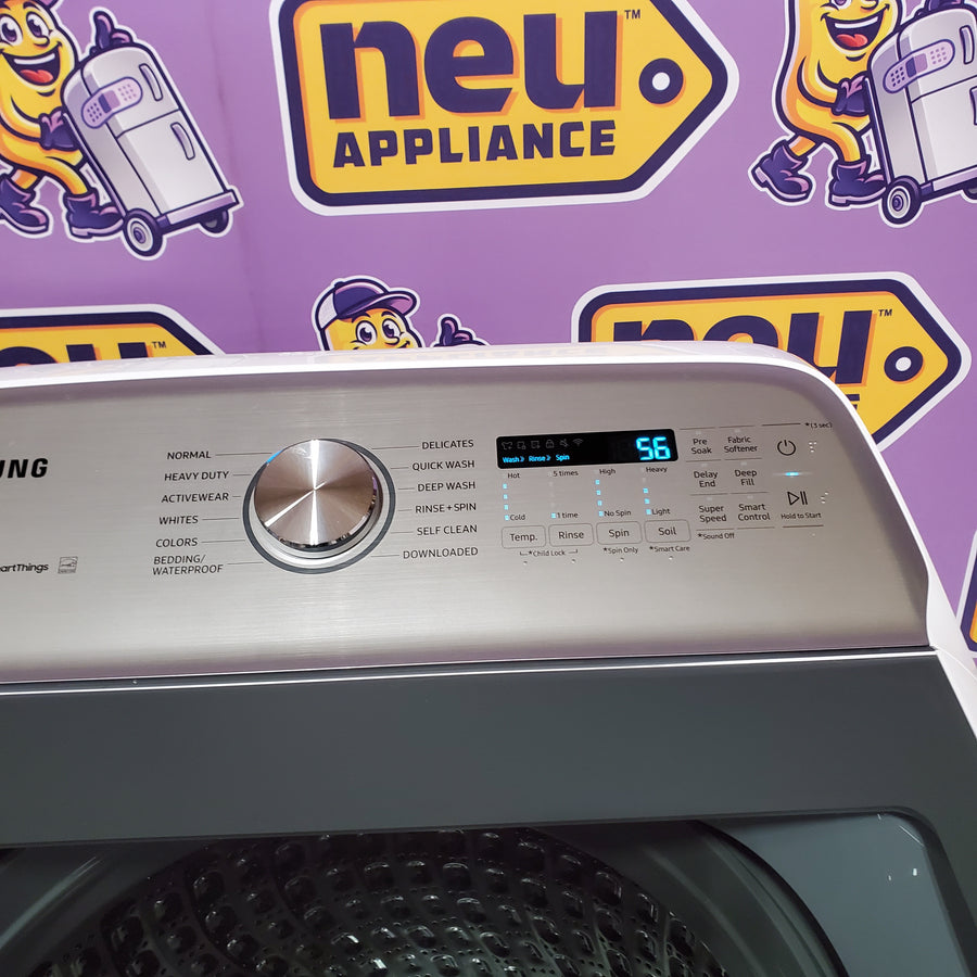 Samsung 5.2 cu. ft. Large Capacity Smart Top Load Washer with Super Speed Wash in White WA52DG5500AW - Scratch & Dent (Minor)