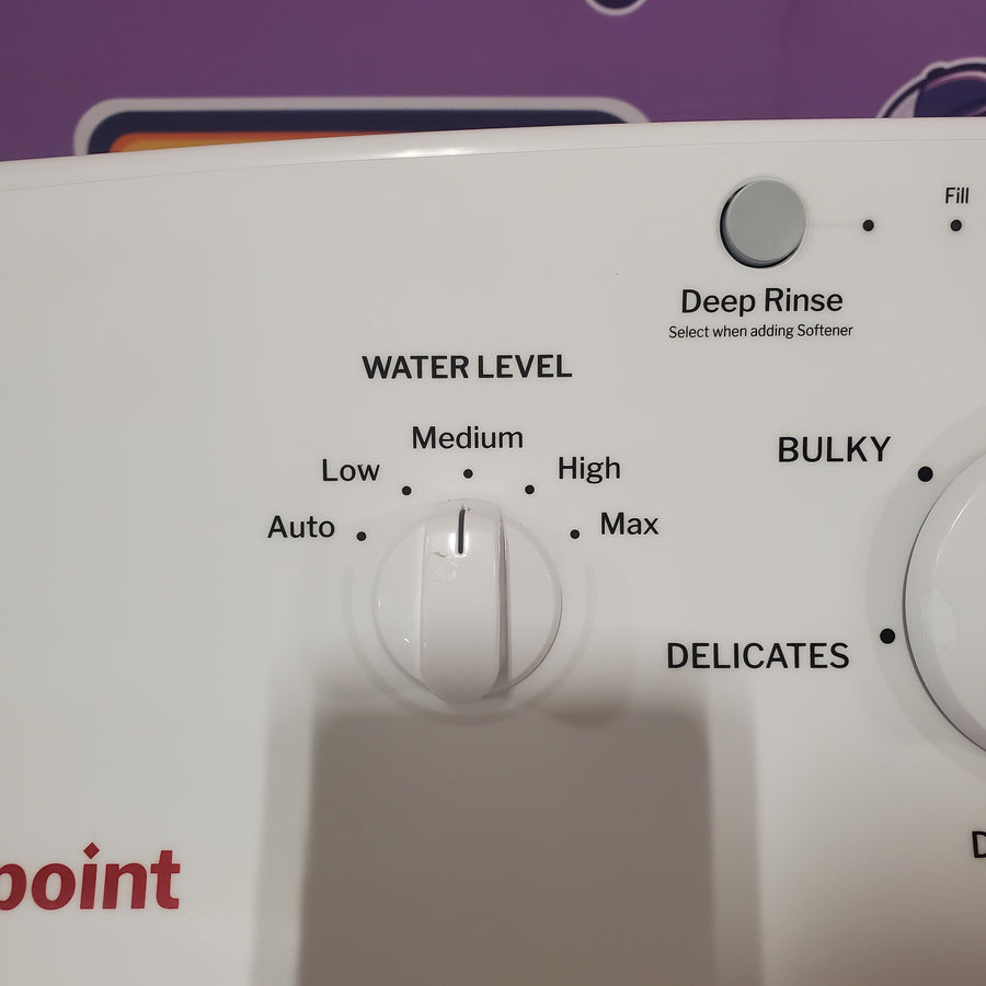 Hotpoint® 4.0 cu. ft. Capacity Washer with Cold Plus and Water Level Control HTW265ASWWW - Scratch & Dent (Moderate) and Hotpoint 6.2 cu. ft. Capacity Electric Dryer with Up To 120 ft. Venting and Shallow Depth HTX26EASWWW - Scratch & Dent (Moderate)