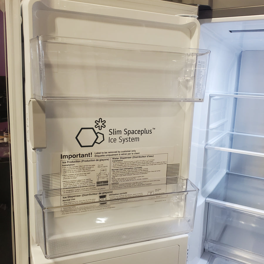 LG 26 cu ft ENERGY STAR Counter-Depth Smart French Door Refrigerator in Fingerprint Resistant Stainless Steel with Dual Ice Maker LRFXC2606S - Scratch & Dent (Moderate)