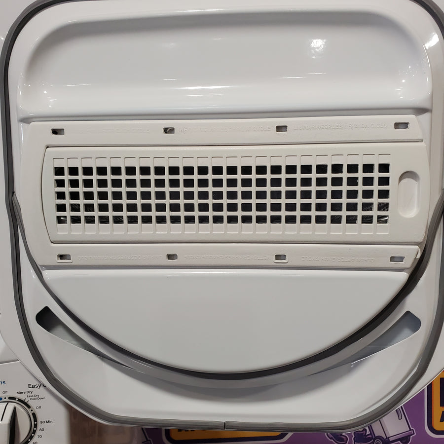 GE Unitized Spacemaker® 2.3 cu. ft. Capacity Washer with Stainless Steel Basket and 4.4 cu. ft. Capacity Electric Dryer GUD24ESSMWW - Certified Refurbished