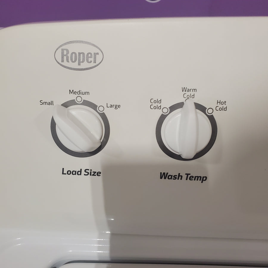 Roper 3-cu ft Agitator Top-Load Washer in White RTW4640YQ - Certified Refurbished and Roper 6.7-cu ft Vented Electric Dryer in White RED3005TW - Scratch & Dent (Minor)
