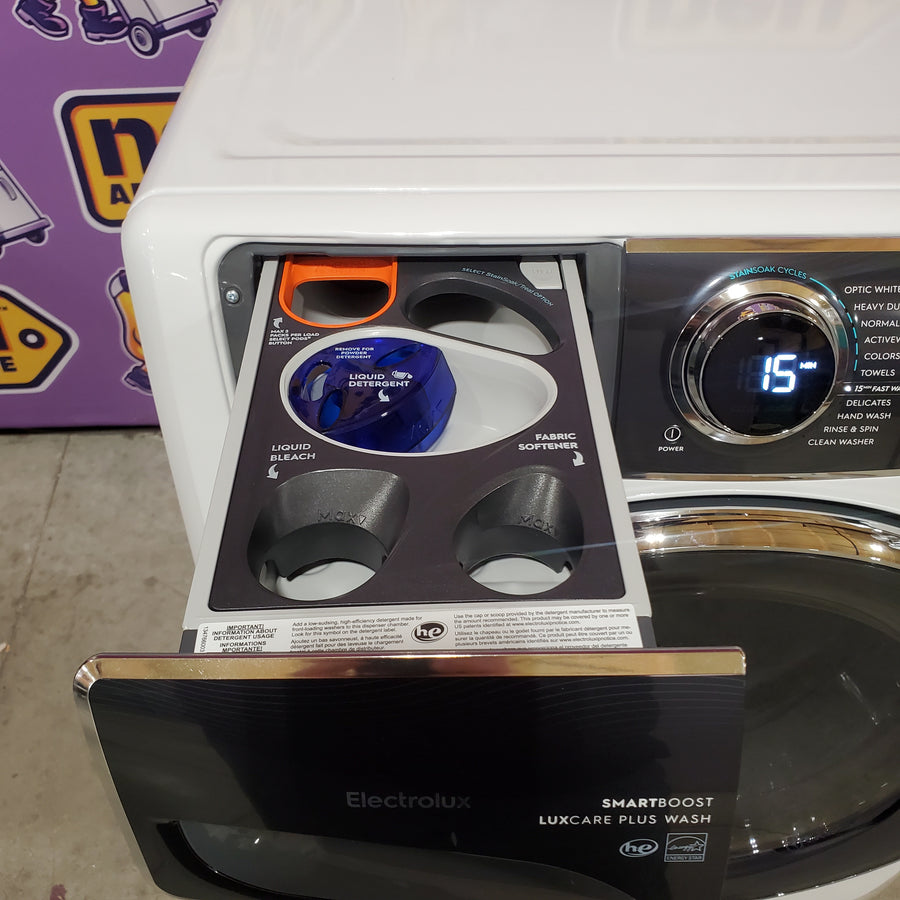 Electrolux 4.5 Cu.Ft. Stackable Front Load Washer with Steam and SmartBoost Wash System ELFW7637AW - Open Box