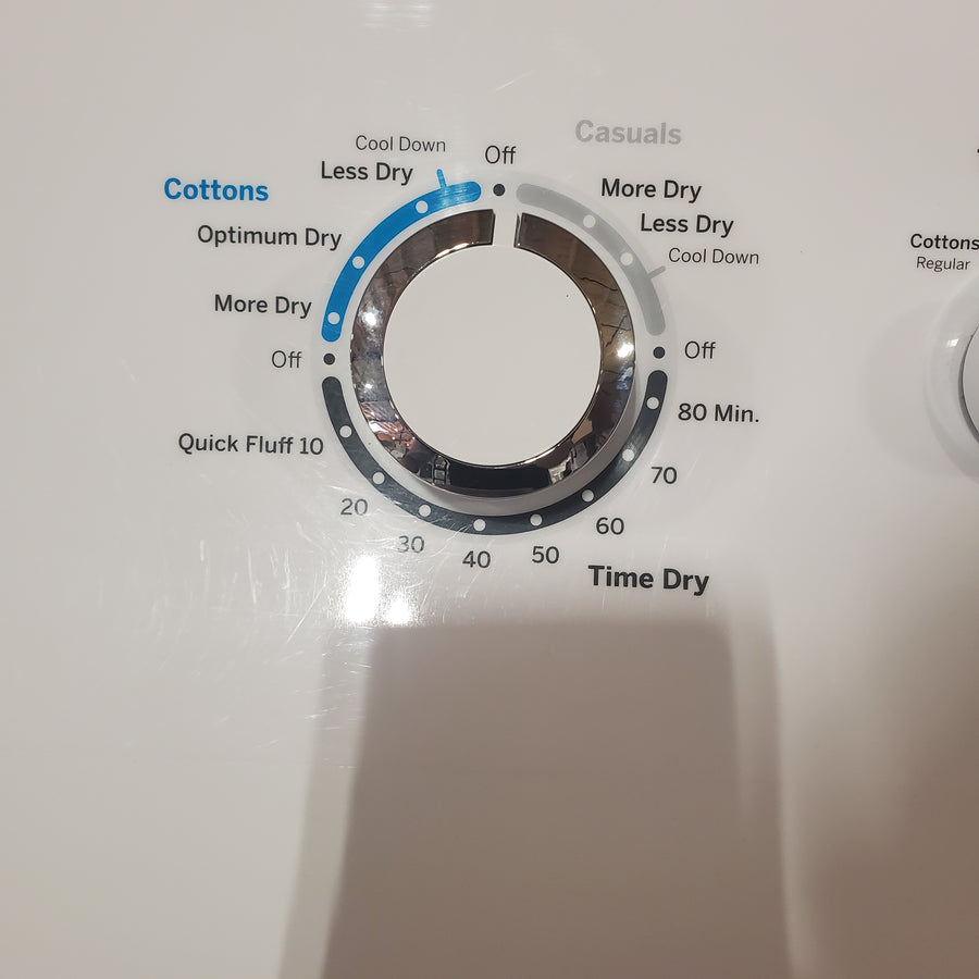 GE® 4.2 cu. ft. Capacity Washer with Stainless Steel Basket Certified Refurbished and GE 6.2 cu. ft. Capacity Electric Dryer with Up To 120 ft. Venting and Shallow Depth GTD33EASKWW - Certified Refurbished