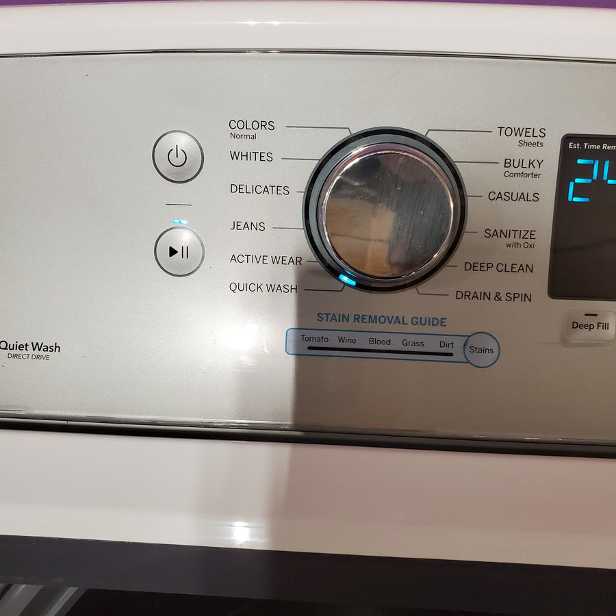GE® ENERGY STAR® 4.8 cu. ft. Capacity Washer with Sanitize w/Oxi and FlexDispense® in White GTW720BSNWS - Certified Refurbished