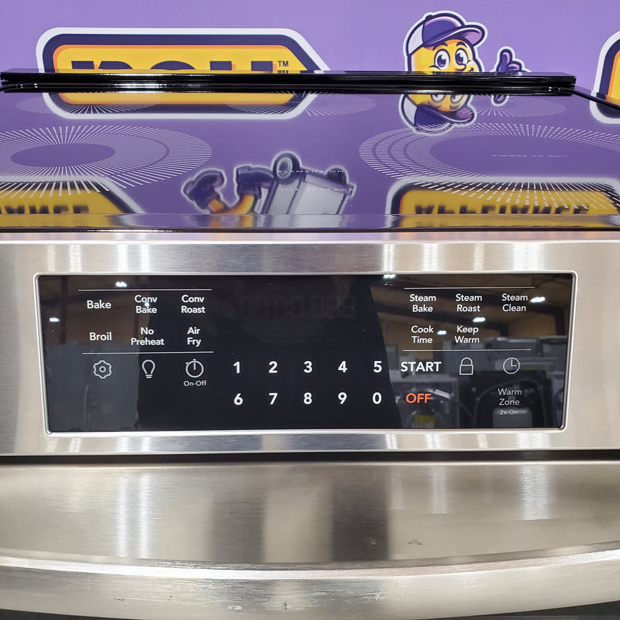 Frigidaire Gallery 30 in. 5-Element Slide-In Front Control 30 min Cleaning Electric Range with Total Convection in Stainless Steel GCFE3059BF - Scratch & Dent (Minor)