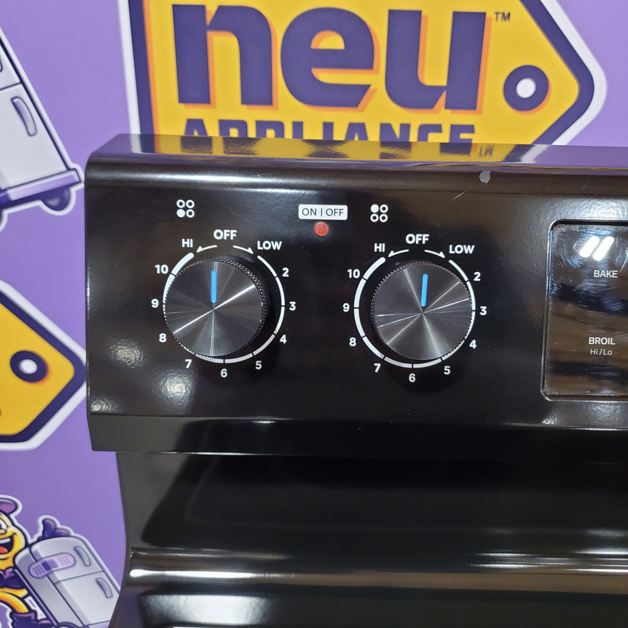Midea Glass Top 4 Burners 6.3-cu ft Freestanding Electric Range in Black 22137385 - MER30S2ABB Open Box