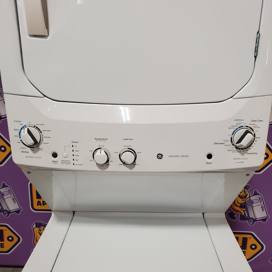 GE 3.8 cu. ft. Washer 5.9 cu. ft. Long Vent Electric Dryer Combo in White GUV27ESSMWW - Certified Refurbished