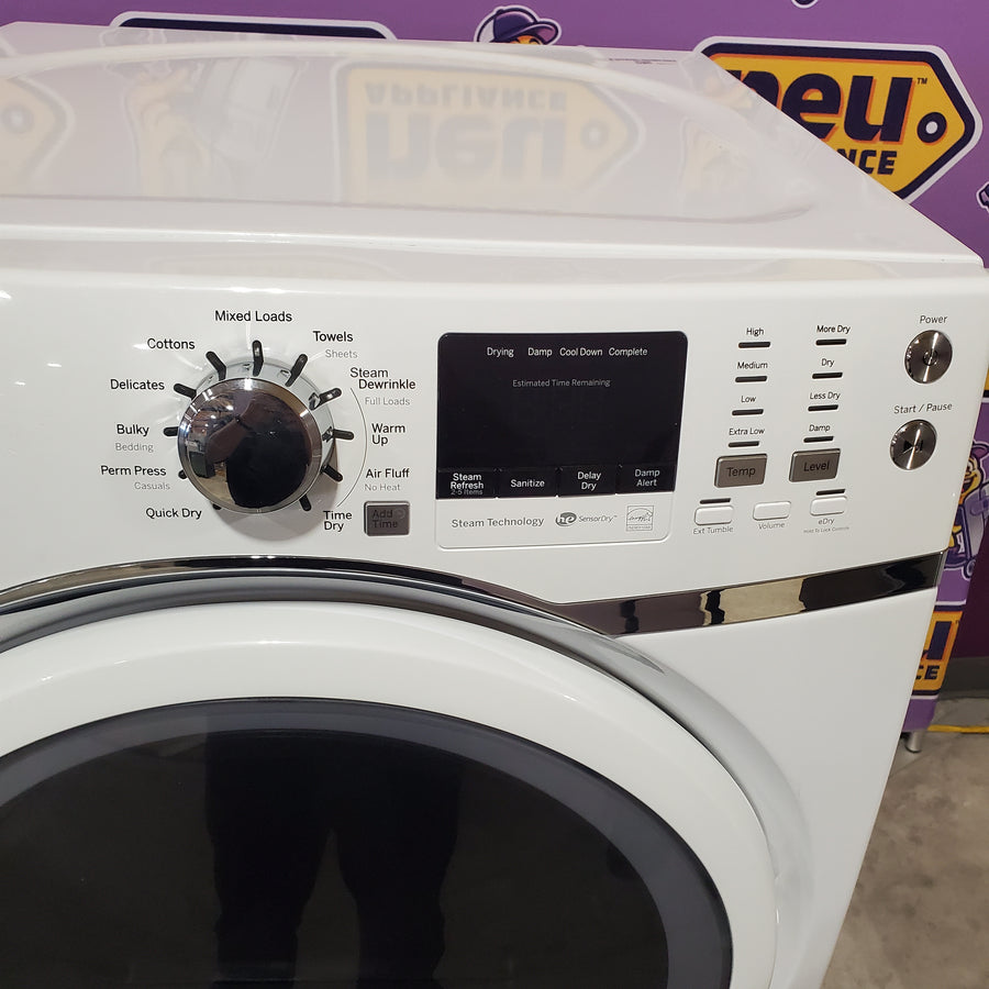 GE® 7.5 cu. ft. Capacity Front Load Electric Dryer with Steam in White GFD45ESSMWW - Certified Refurbished