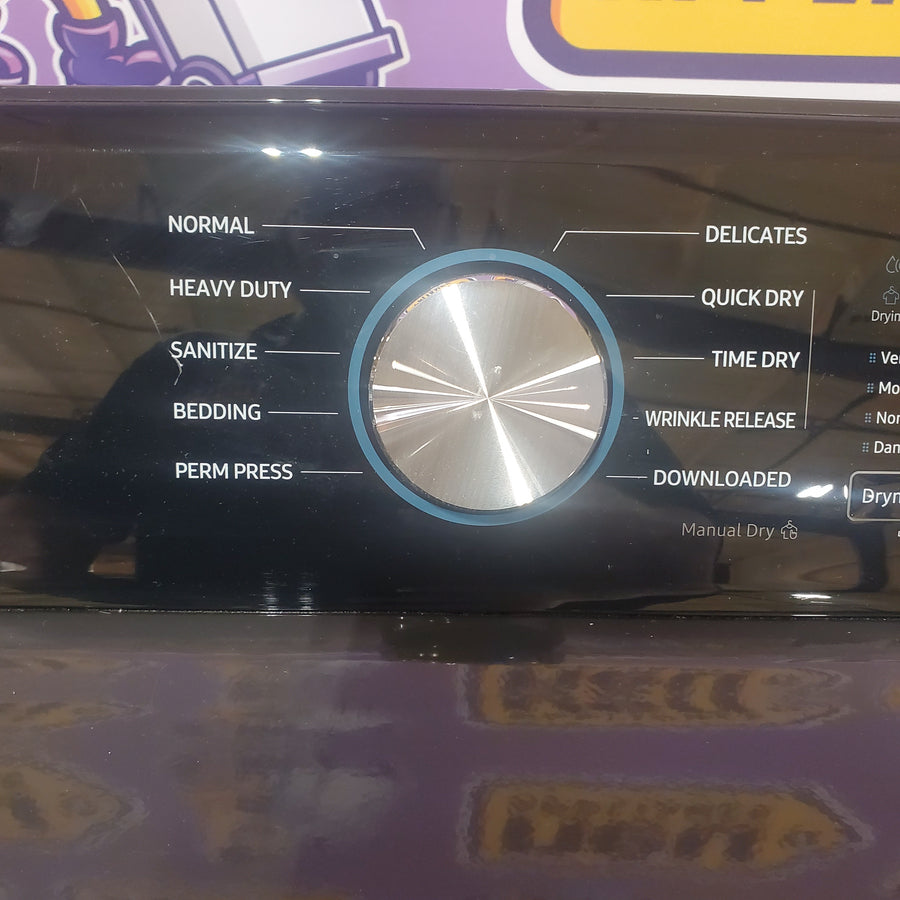 Samsung Black Stainless Steel Electric 7.4 Cu. Ft. Dryer with Steam Sanitize DVE50R5400V - Scratch & Dent (Major)