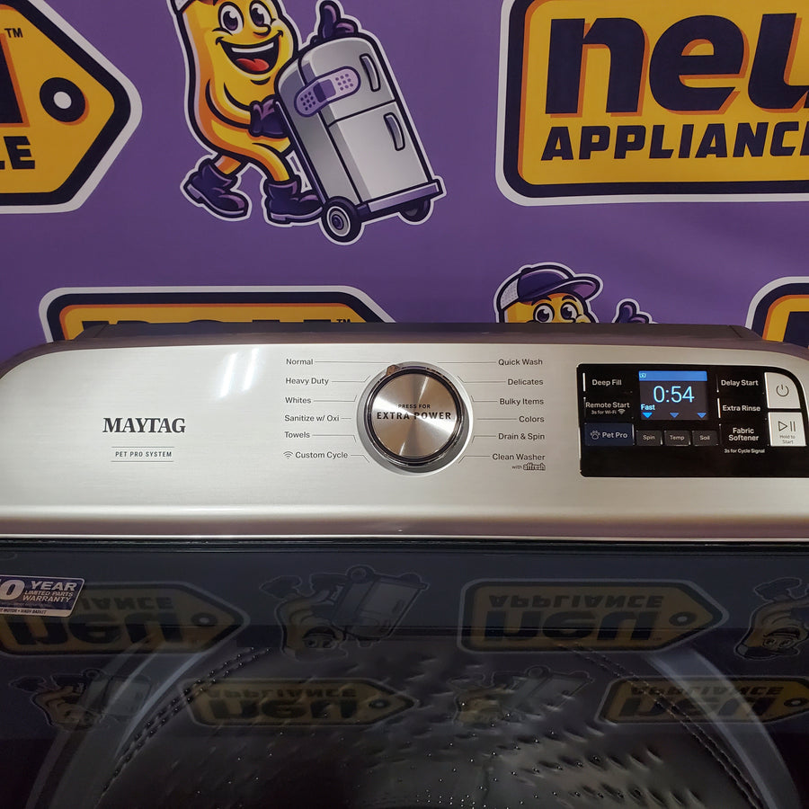 Maytag 5.3 Cu. Ft. Pet Pro Top Load Impeller Washer with Extra Power 22521693 - MTW7200RF - Open Box