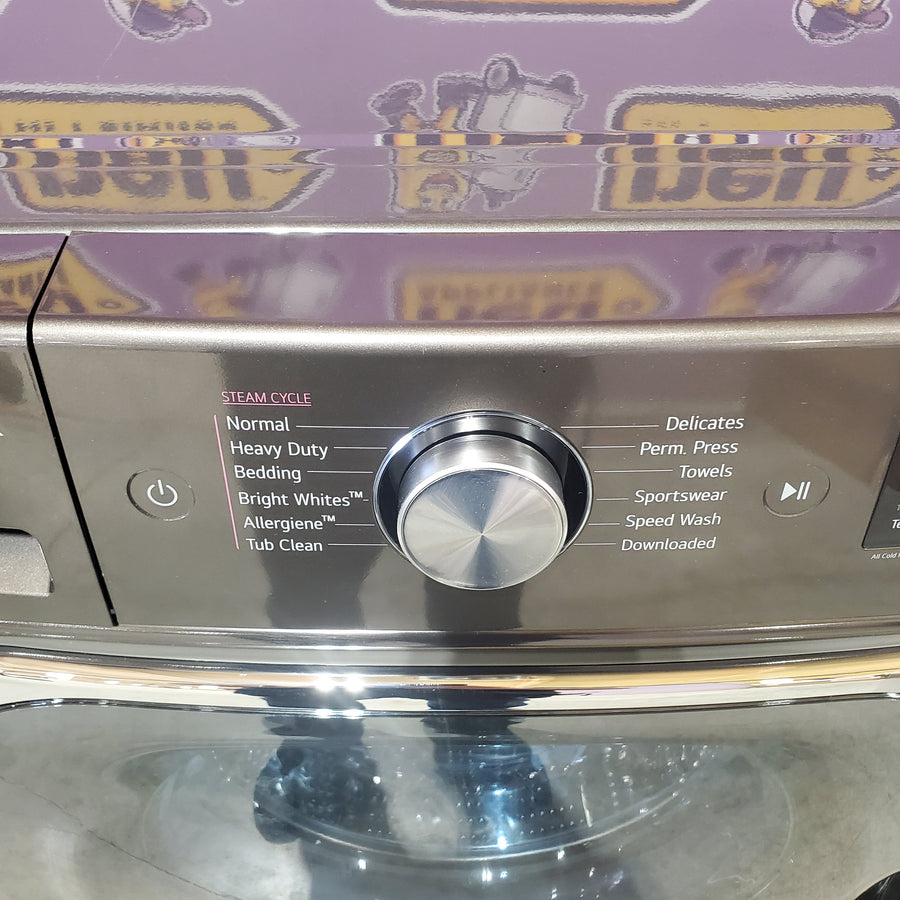 LG Mega Capacity Front Load 5.2 Cu. Ft. Washer with ThinQ Technology WM8900HBA - Scratch & Dent (Minor) and LG Black Steel 9.0 cu. ft. Mega Capacity Smart Wi-fi Enabled Front Load Gas Dryer DLGX8901B - Scratch & Dent (Minor)