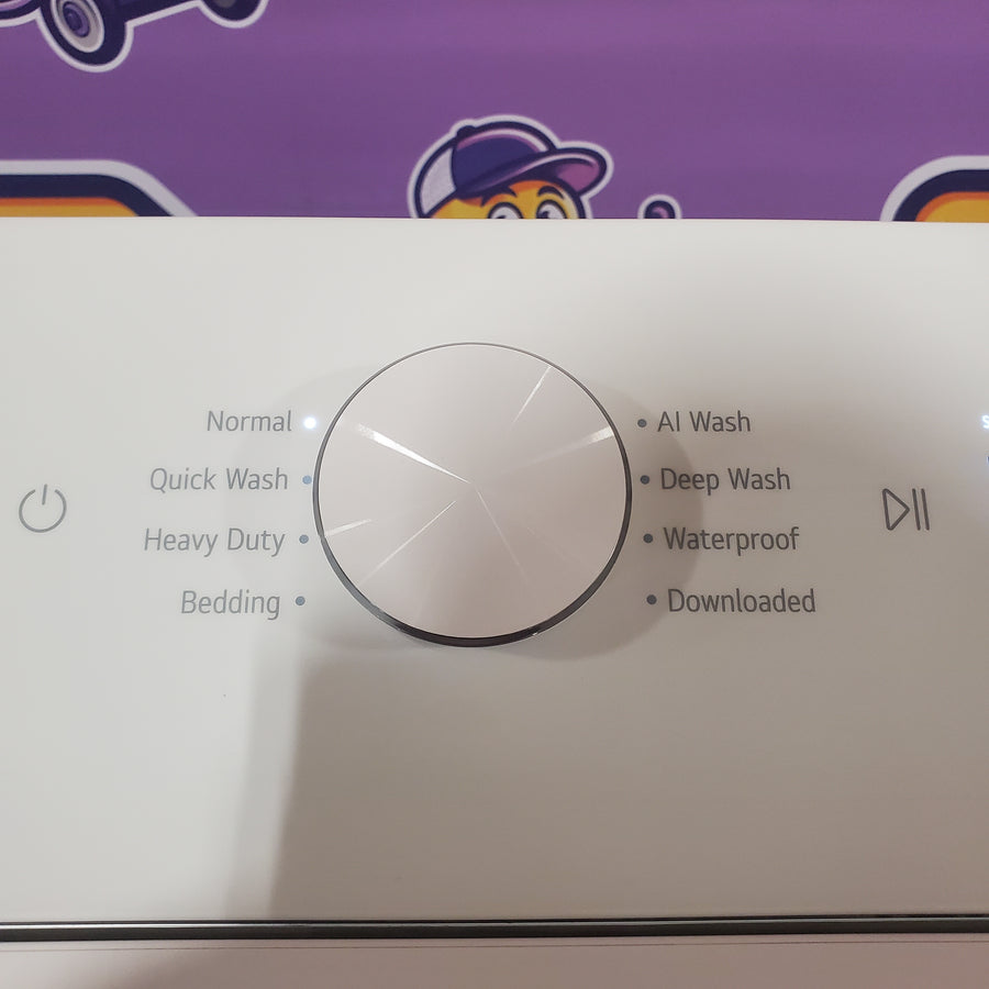 LG 5.0 cu.ft. SMART Top Load Washer in Alpine White with TurboWash WT8200CW - Scratch & Dent (Minor) and LG 7.3 cu. ft. Ultra Large Capacity Rear Control Electric Dryer with AI Sensing and ThinQ® Smart Features DLE8200W - Scratch & Dent (Moderate)