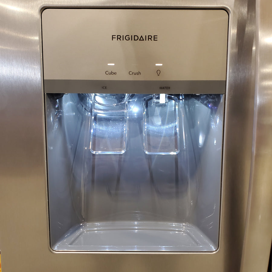 Frigidaire 25.6-cu ft ENERGY STAR Side-by-Side Refrigerator with Ice Maker in Fingerprint Resistant Stainless Steel 22121510 - FRSS26L3AF - Scratch & Dent (Moderate)