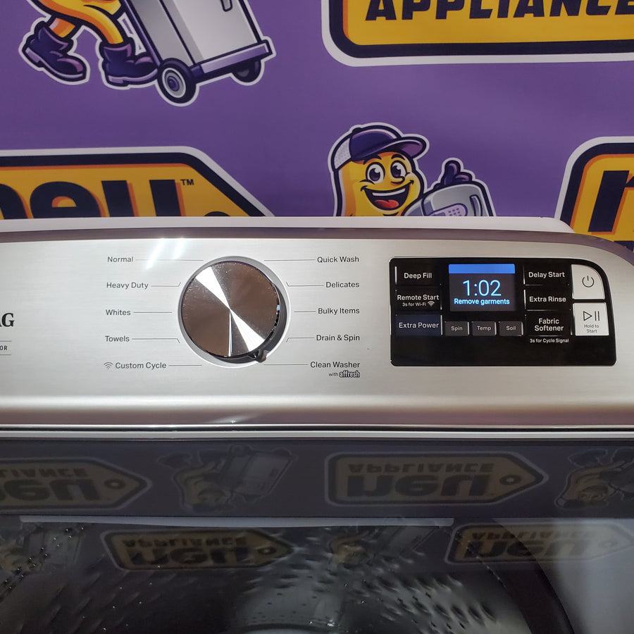 Maytag 5.2 Cu. Ft. Top Load Agitator Washer with Extra Power and Smart Appliance 22442617 - MTW6205RW - Open Box