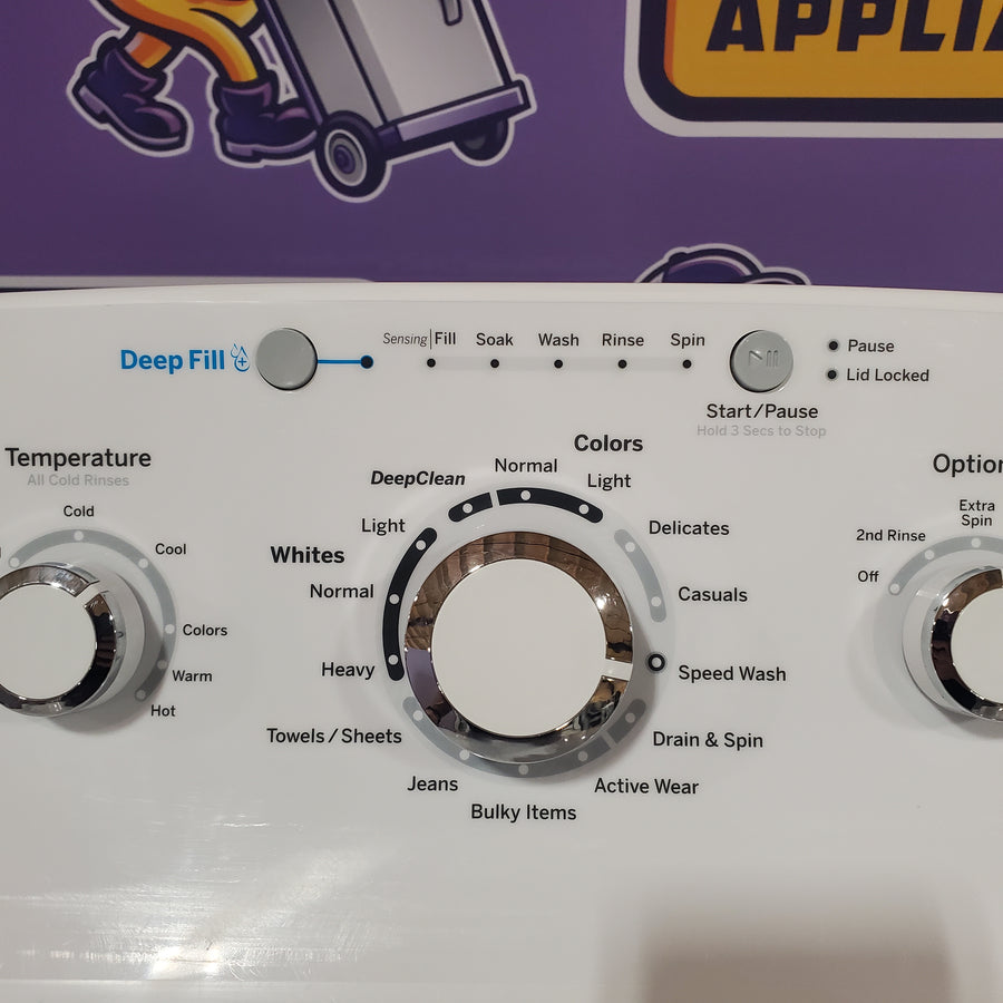 GE® 4.5 cu. ft. Capacity Washer with Stainless Steel Basket in White GTW465ASNWW - Certified Refurbished