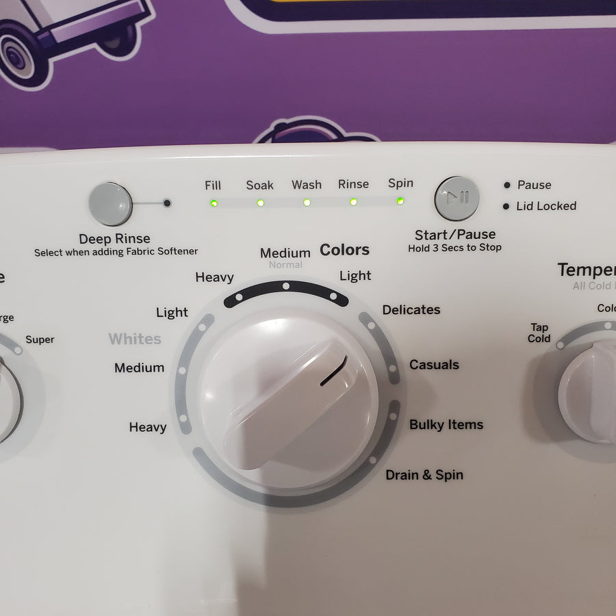 GE 3.8 cu. ft. Capacity Top Load Washer in White GTW220ACKWW - Certified Refurbished