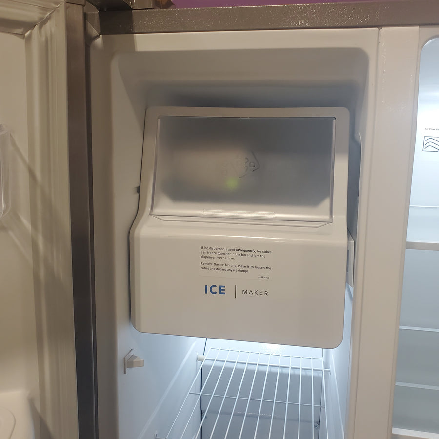 Frigidaire 25.6-cu ft ENERGY STAR Side-by-Side Refrigerator with Ice Maker in Fingerprint Resistant Stainless Steel FRSS26L3AF - Scratch & Dent (Minor)