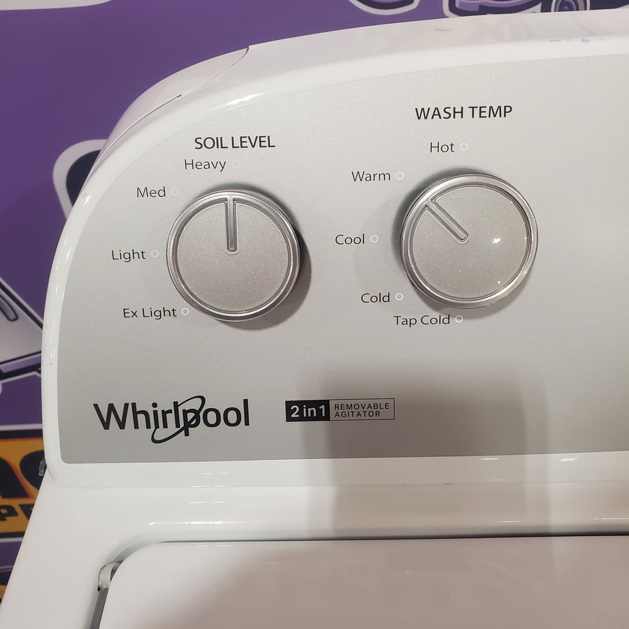 Whirlpool 3.8–3.9 Cu. Ft. Top Load Washer with 2 in 1 Removable Agitator and Soil Level Selection WTW4957PW - Certified Refurbished and Whirlpool 7-cu ft Vented Electric Dryer WED4815EW - Certified Refurbished