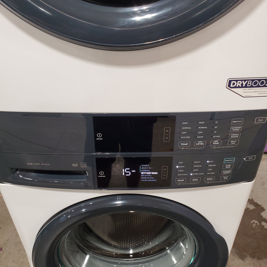 Electrolux 300 Series Laundry Tower Single Unit Washer & Electric Dryer with LuxCare® Wash System in White ELTE7300AW - Scratch & Dent (Moderate)