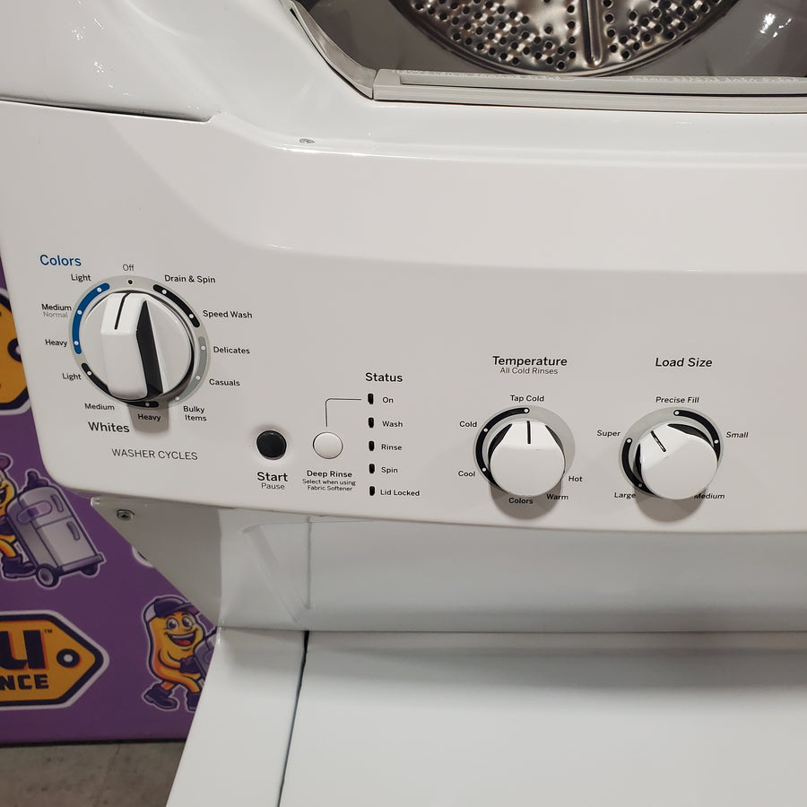 GE 3.8 cu. ft. Washer 5.9 cu. ft. Long Vent Electric Dryer Combo in White GUV27ESSMWW - Certified Refurbished