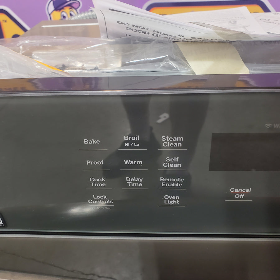 GE 27 inch Single Electric Wall Oven Self + Steam Cleaning in Stainless Steel JKS3000SNSS - Open Box