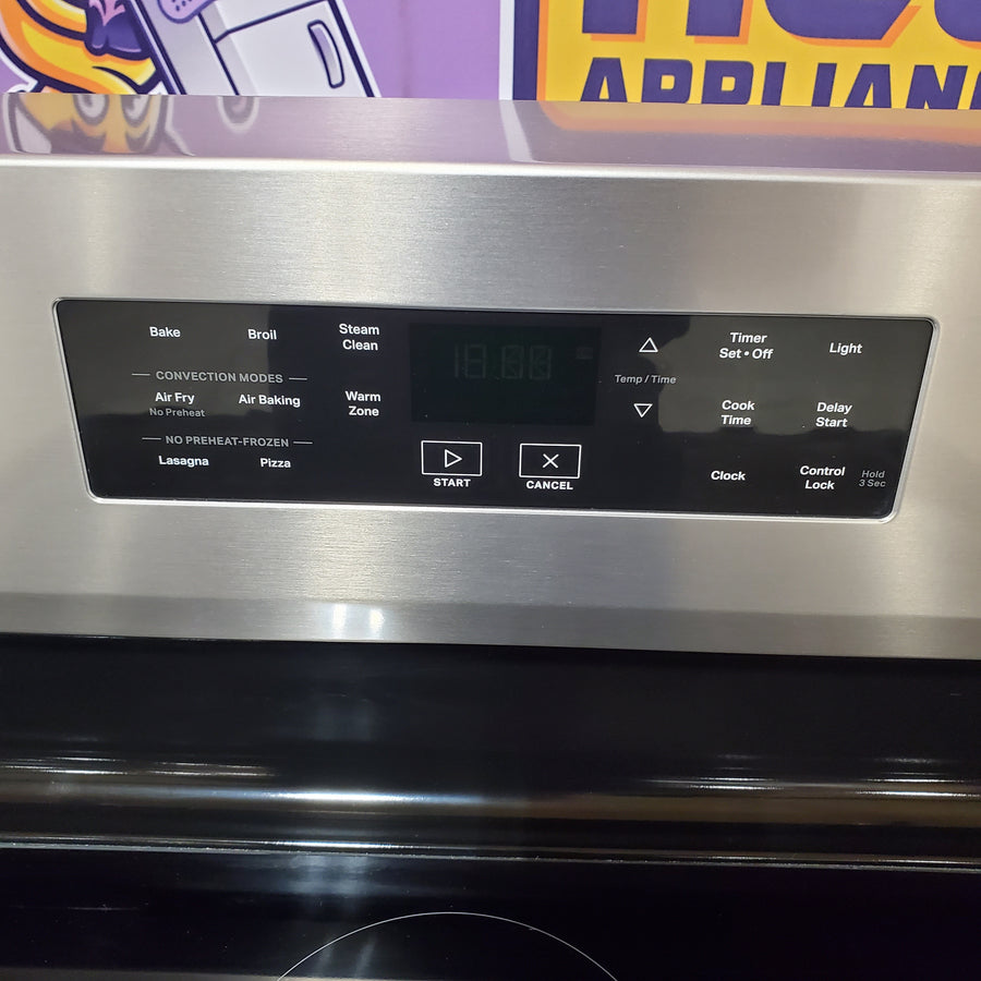 Whirlpool 30-in Glass Top 5 Burners 5.3-cu ft Air Fry Convection Freestanding in Stainless Steel WFES4530SS - Scratch & Dent (Minor)