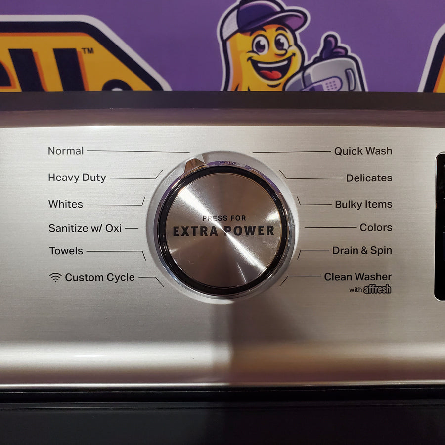 Maytag 5.2 cu. ft. Pet Pro Top Load Washer in Midnight Steel with Agitator, Extra Power and Sanitize Cycle with Oxi MTW7205RF - Open Box