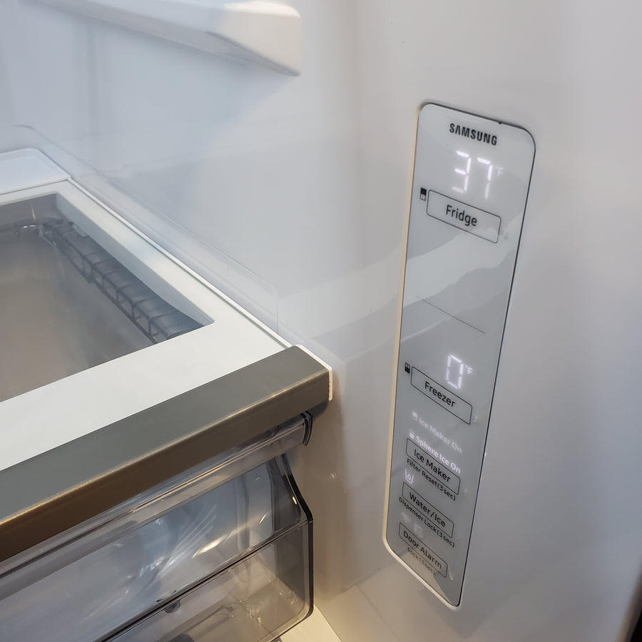 Samsung Bespoke AI Counter-Depth Sphere Ice 26-cu ft 36-in Wide French Door Refrigerator with Dual Ice Maker ( Fingerprint Resistant Stainless Steel ) ENERGY STAR Certified RF70F27SER - Scratch & Dent (Minor)