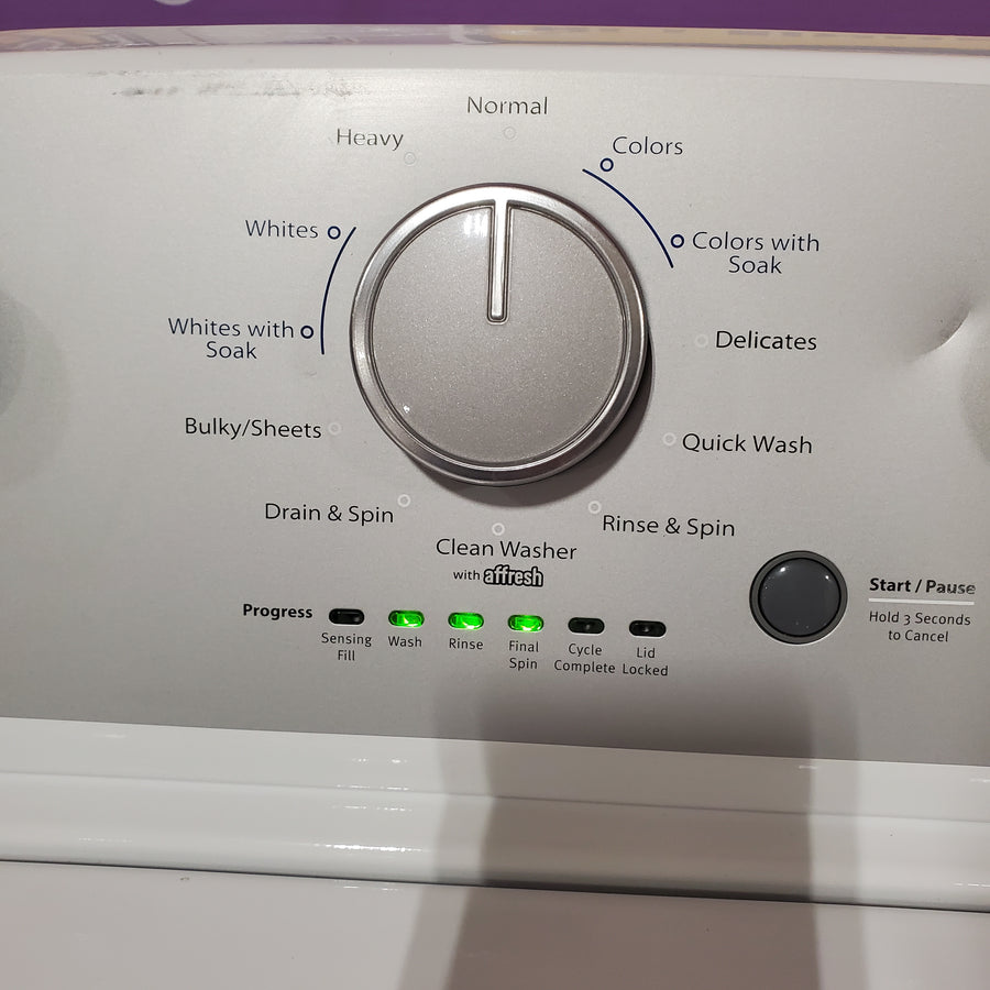 Whirlpool 3.8–3.9 Cu. Ft. Top Load Washer with 2 in 1 Removable Agitator and Soil Level Selection WTW4957PW - Certified Refurbished and Whirlpool 7-cu ft Vented Electric Dryer WED4815EW - Scratch & Dent (Minor)