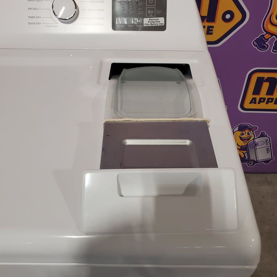 Whirlpool 4.2-4.3 Cu. Ft. Top Load Washer with 2-in-1 Removable Agitator and Soft Close Glass Lid WTW4307SW - Open Box and Whirlpool 7.0 cu. ft. Electric Dryer with Adaptive Dry and Wrinkle Shield™ Option WED4307SW - Open Box