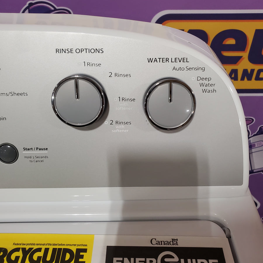 Whirlpool Top Load 3.5 Cu. Ft. Washer with Deep Water Wash Option WTW4816FW - Scratch & Dent (Major) and Whirlpool White Gas 7.0 Cu. Ft. Vented Dryer with Wrinkle Shield Option and AutoDry Drying System WGD4815EW - Scratch & Dent (Major)