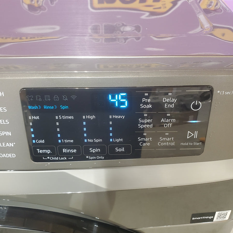 Samsung 4.5 cu. ft. Large Capacity Smart Front Load Washer with Super Speed Wash in Platinum WF45B6300AP - Scratch & Dent (Minor)