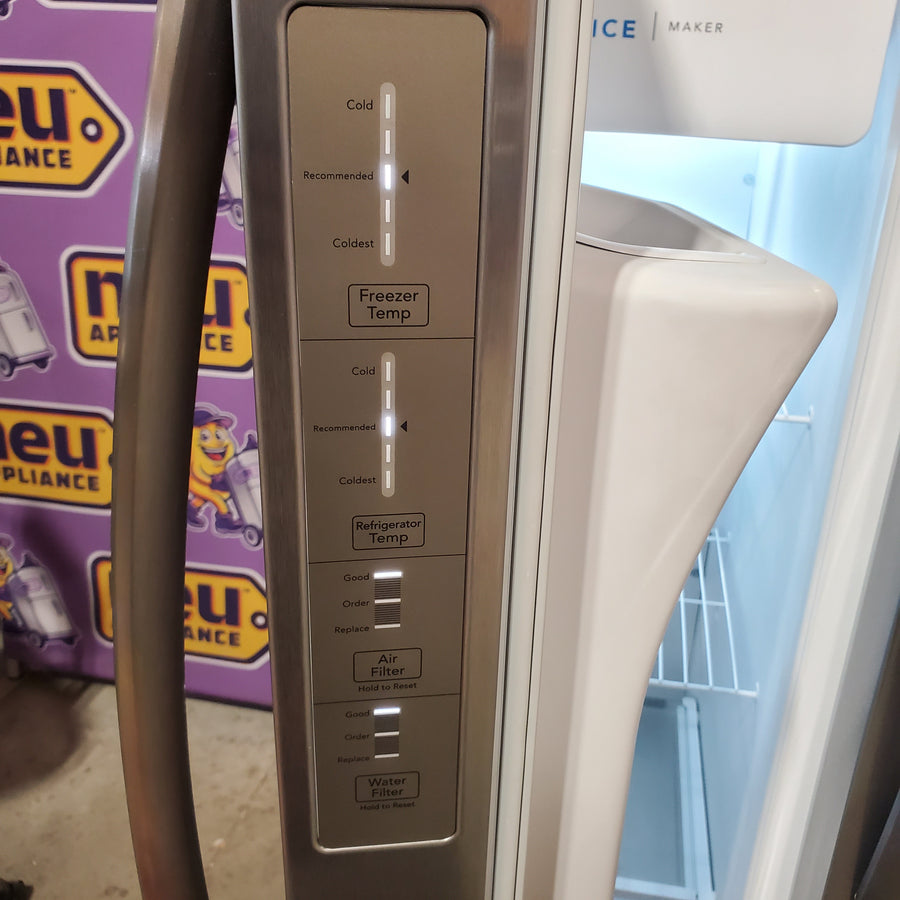 Frigidaire 25.6-cu ft ENERGY STAR Side-by-Side Refrigerator with Ice Maker in Fingerprint Resistant Stainless Steel FRSS26L3AF - Scratch & Dent (Minor)