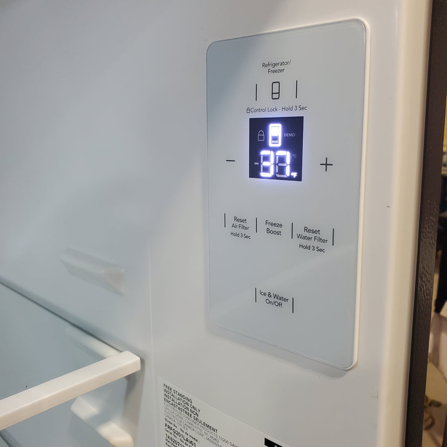 Frigidaire Counter-Depth 19.9-cu ft 35-in Wide French Door Refrigerator with Ice Maker ENERGY STAR Certified in Stainless Steel FRFG201LAV - Open Box
