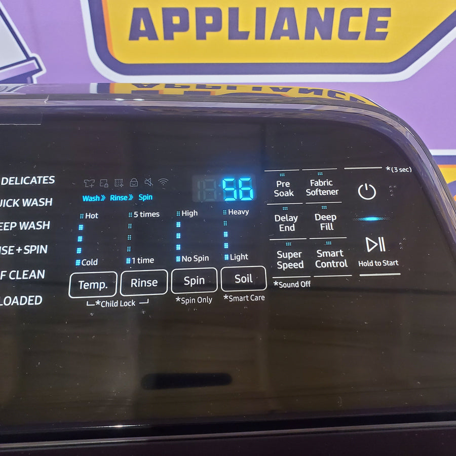 Samsung 5.5 cu.ft. Extra-Large Capacity Smart Top Load Washer with Super Speed Wash in Brushed Black WA55CG7100AV - Scratch & Dent (Moderate) and
