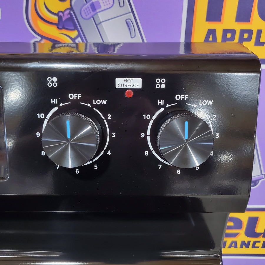 Midea Glass Top 4 Burners 6.3-cu ft Freestanding Electric Range in Black 22137385 - MER30S2ABB Open Box