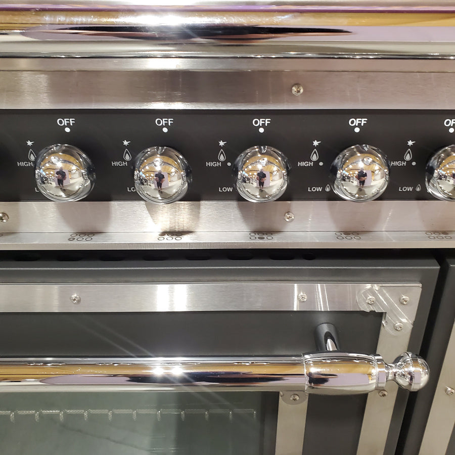 Bertazzoni Freestanding Double Oven Gas Convection Range in Black HER486GGASNE - Scratch & Dent (Minor)
