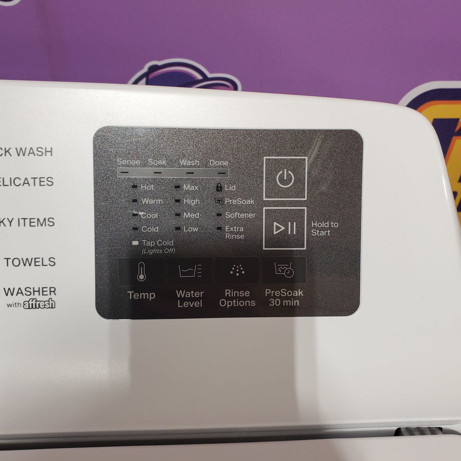 Whirlpool 4.2-4.3 Cu. Ft. Top Load Washer with 2-in-1 Removable Agitator and Soft Close Glass Lid WTW4307SW - Open Box and Whirlpool 7.0 cu. ft. Electric Dryer with Adaptive Dry and Wrinkle Shield™ Option WED4307SW - Scratch & Dent (Minor)