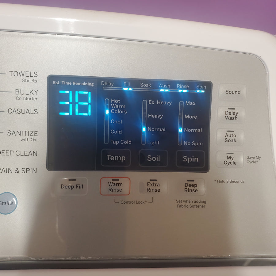 GE® ENERGY STAR® 4.8 cu. ft. Capacity Washer with Sanitize w/Oxi and FlexDispense® in White GTW720BSNWS - Certified Refurbished