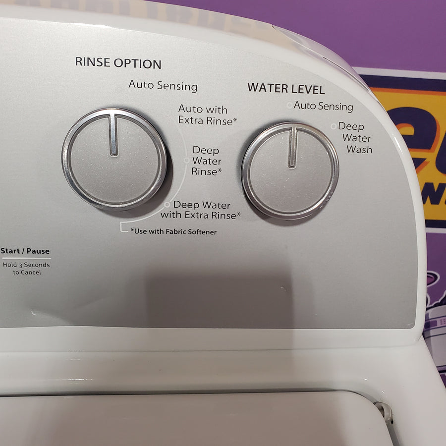 Whirlpool 3.8–3.9 Cu. Ft. Top Load Washer with 2 in 1 Removable Agitator and Soil Level Selection WTW4957PW - Certified Refurbished and Whirlpool 7-cu ft Vented Electric Dryer WGD4815EW - Open Box (Copy)